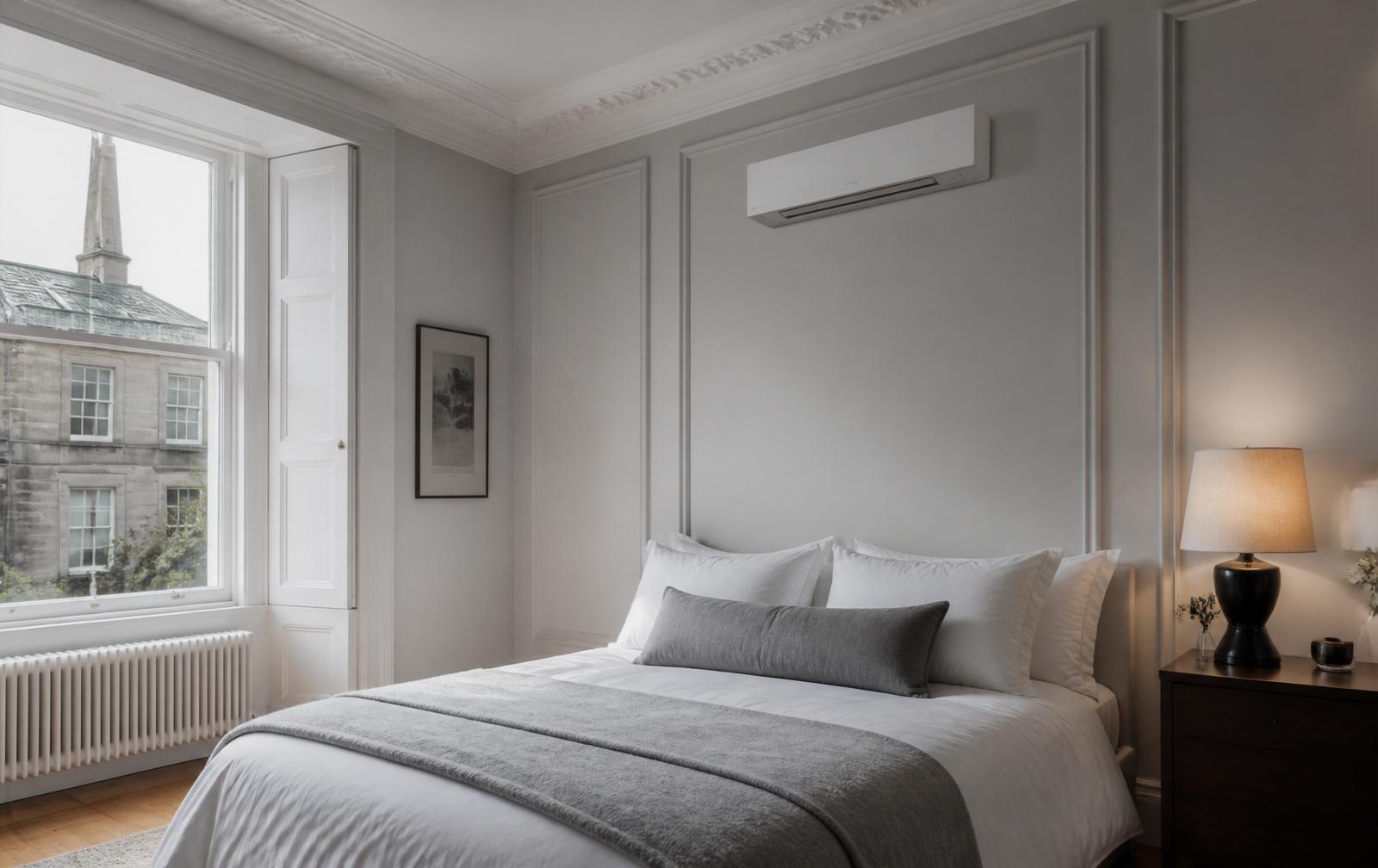 Bedroom install above the bed rail